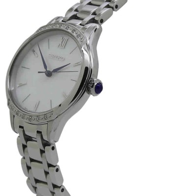 Pre-owned Seiko Quartz White Dial Stainless Steel Ladies Watch Srz543p1