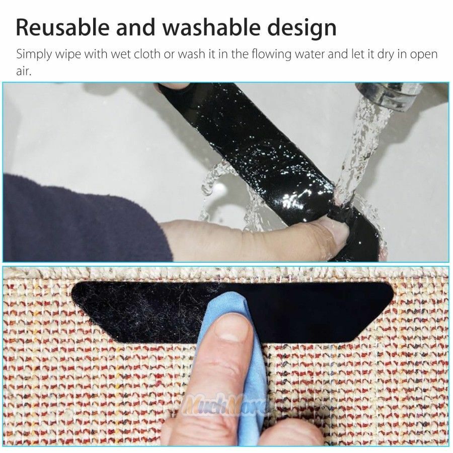 16 Pack Rug Grippers Stopper Anti Slip Rubber Corner Mat Washable Carpets Pad US