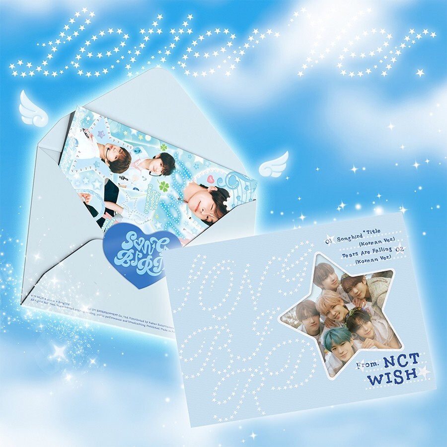 NCT WISH Songbird サイン入りCD NCT WISH SONGBIRD 2nd Single Album LETTER Ver/Mini CD+Photo