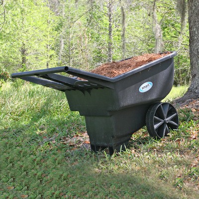 Wheelbarrow Poly Yard Cart Smart Garden 4.5-cu Ft Black Utility Dump Lawn Yard