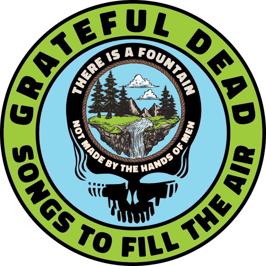 Grateful Dead Vinyl Decal Sticker Ethereal Forest Scene, Stealie Logo, Deadhead