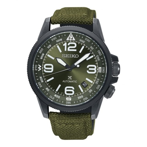 Pre-owned Seiko Land Prospex Srpc33k1 Nylon Strap Green Automatic Watch Compass Srpc33
