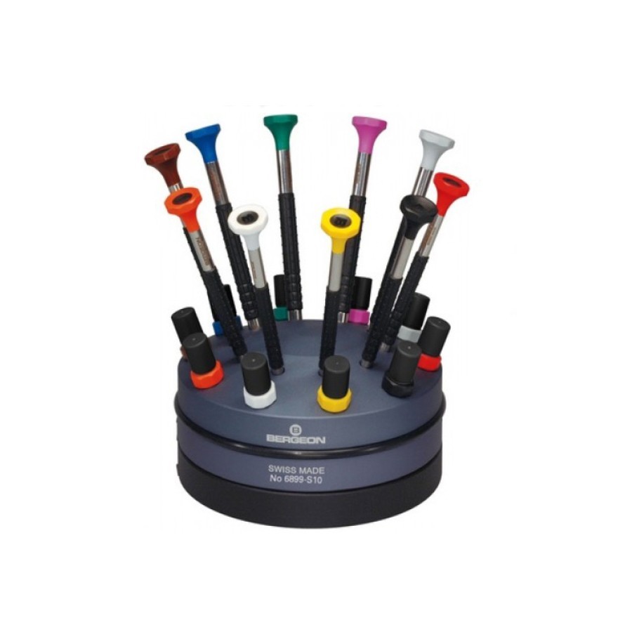 Bergeon 6899-S10 10PCS Watchmakers Screwdrivers Stainless Steel With Elastomer