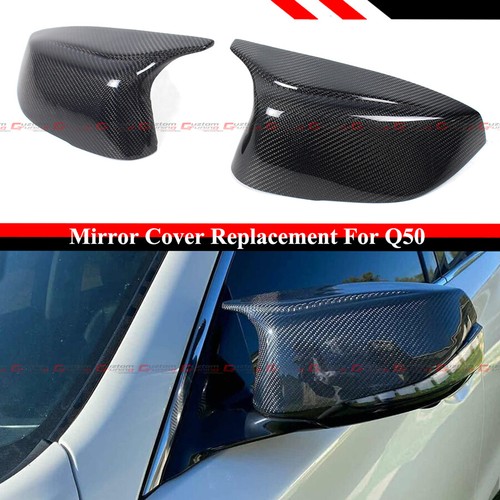 FOR 2014-2023 INFINITI Q50 Q60 M STYLE CARBON FIBER REPLACEMENT MIRROR CAP COVER