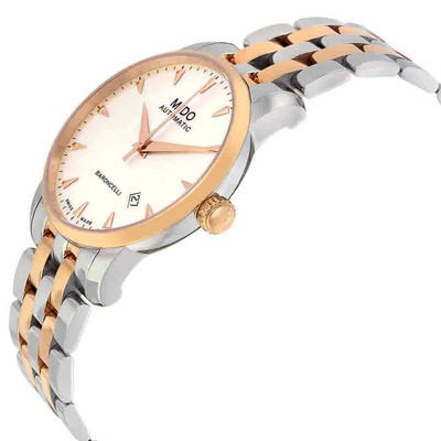 Pre-owned Mido Baroncelli Ii Automatic Silver Dial Two-tone Men's Watch M86009111