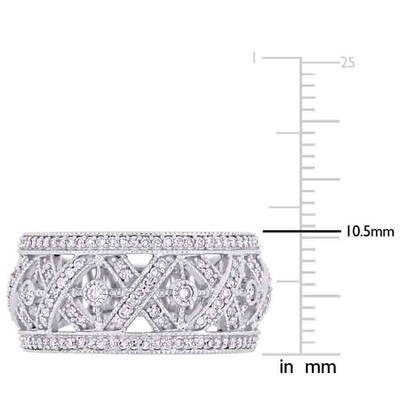 Pre-owned Amour 1/2 Ct Tw Diamond Filigree Ring In 10k White Gold In Check Description