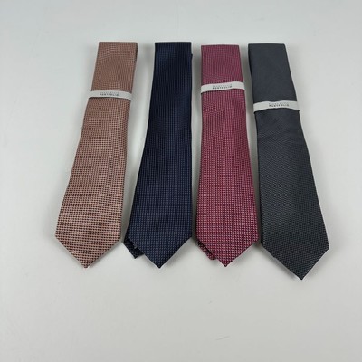 Perry Ellis Men's Classic Lot of 4 Premium Polyester Ties Assorted-OS