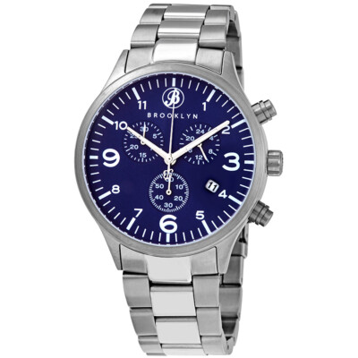 Brooklyn Watch Co. Мужские кварцевые часы Bedford Brownstone II с синим циферблатом 308-BLU-2