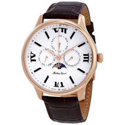 Мужские часы Mathey-Tissot Edmond Moon Phase с белым циферблатом H1886RPI