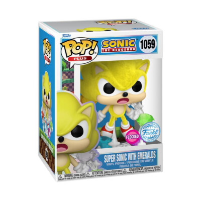 Funko Pop! Sonic - Super Sonic with Emeralds Flocked Pop - Presale