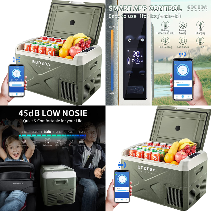 Nevera Electrica Coche 30L Portatil Refrigerador Bajo Ruido Acampar Viajar 12V
