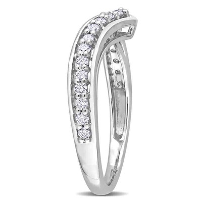 Pre-owned Amour /3 Ct Tw Diamond Chevron Ring In Platinum In White