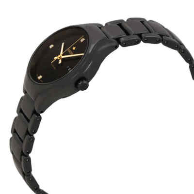Pre-owned Rado True Black Diamond Dial Ladies Watch R27242712
