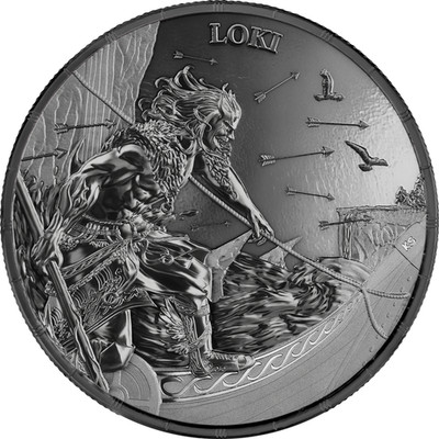 Germania Mint  5 Mark  Ragnarök LOKI  2025 1 Oz 9999 Black Silver BU