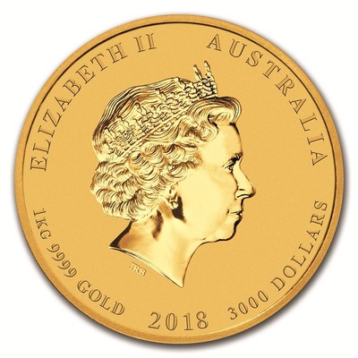 Australian Perth Mint Series II Lunar Gold One Kilo 2018 Dog