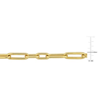 Pre-owned Amour 14k Gold Oval Link Bracelet - 8" Length, Yellow Gold, Jms010851