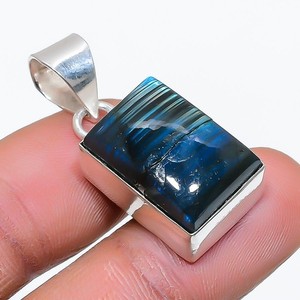 Labradorite Gemstone Handmade 925 Sterling Silver Jewelry Pendant 1.26" q201