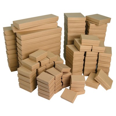 Kraft Cotton Filled Gift Boxes Jewelry Cardboard Box Lots of 122550100
