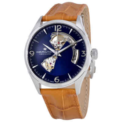 Автоматические мужские кожаные часы Hamilton Jazzmaster Open Heart с открытым сердцем H32705541