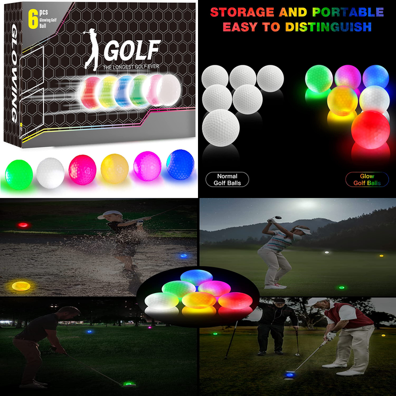 S Night Glowing Long Distance Led Golf Ball Colored