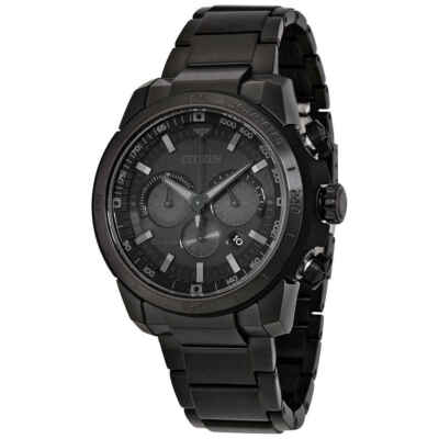 Pre-owned Citizen Ecosphere Eco-drive Black Dial Men's Watch Ca4184-81e