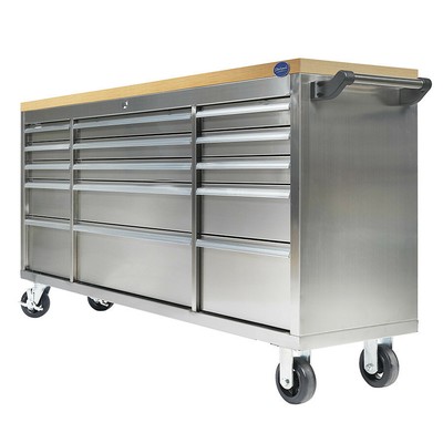 Werkzeugwagen aus Edelstahl - 15 Schubladen - Datona