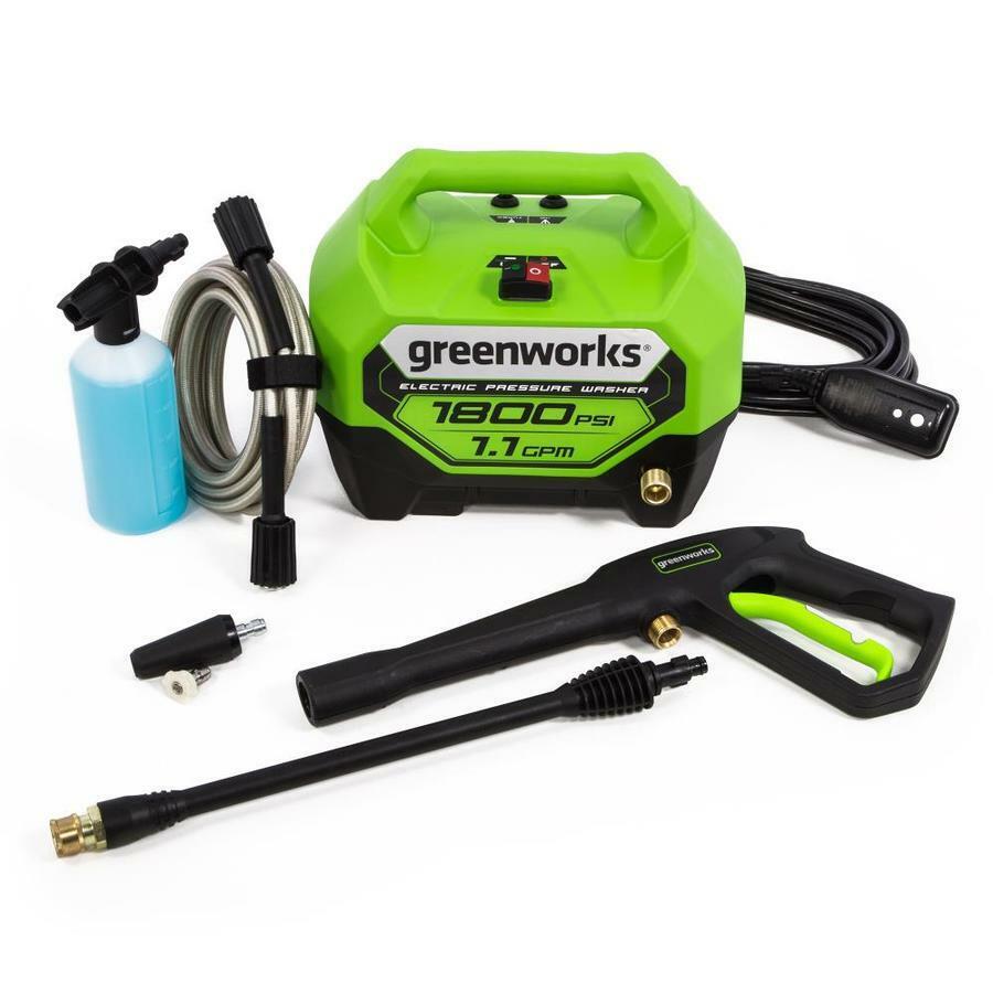 Electric Pressure Washer Cold Water Lightweight Powerful Cleaning 1800 PSI Green