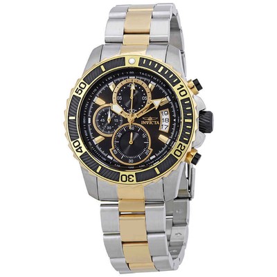 Мужские часы Invicta Pro Diver с хронографом и черным циферблатом 22418