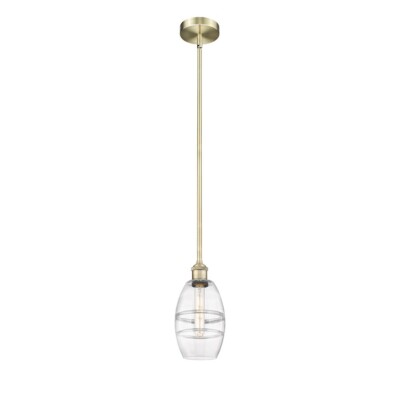 Innovations 616-1S Vaz 1Lt 6'' Stem Mini Pendant, AB/Clear - 616-1S-AB-G557-6CL