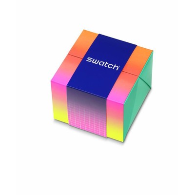 Pre-owned Swatch Big Bold Sb05k400 Blinded By Neon Watch Techno-sphere Gk101 Inspired