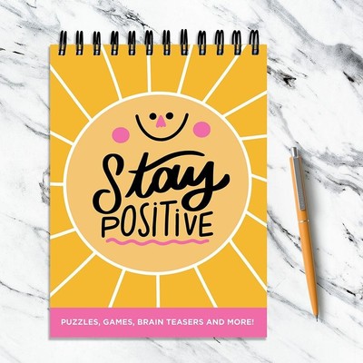 Stay Positive Puzzle Book Spiral Puzzle Pad, Games, Brain Teasers NEW