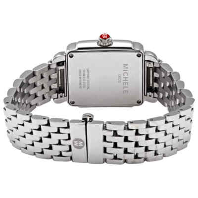 Pre-owned Michele Deco Quartz White Dial Ladies Watch Mww06g000012