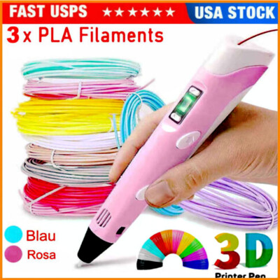 3D Printing Pen Set 3D Drawing Pen with Led Display 12 Color Filament Kid Gift