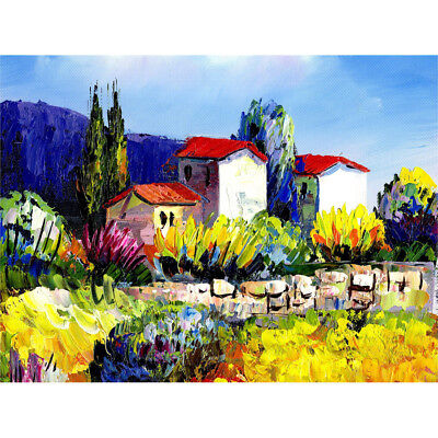 Country Village Painting Canvas Wall Art Print