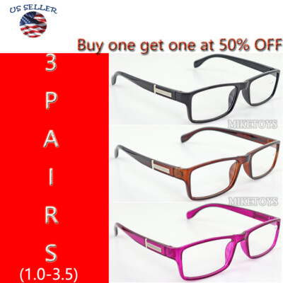 READING GLASSES LENS 3, PACK LOT CLASSIC READER Multi COLOR WOMEN STYLE(6043)