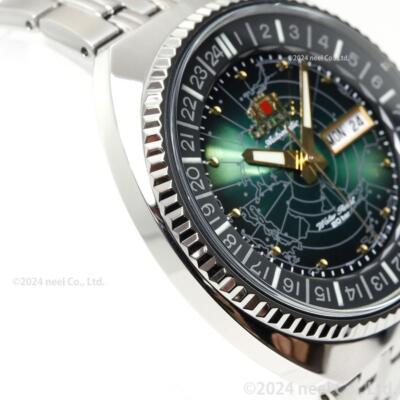 Pre-owned Orient Revival Rn-aa0e02e Watch Green Dial World Map Automatic Mechanical Men
