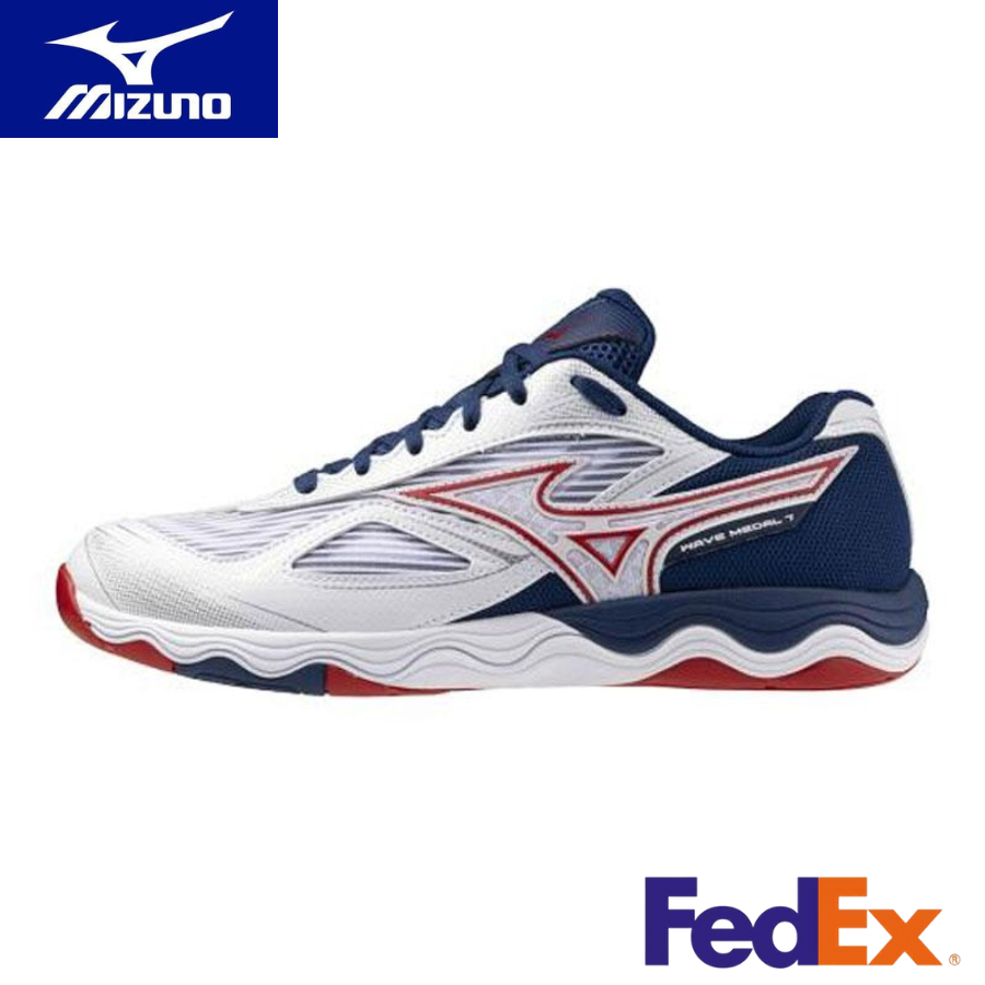 Mizuno Table Tennis Shoes WAVE MEDAL 7 WIDE 81GA241501 White
