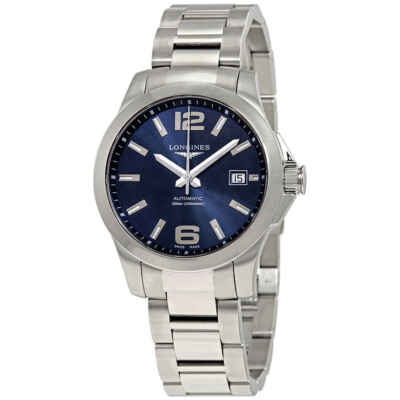 Мужские 39-миллиметровые часы Longines Conquest с автоматическим синим циферблатом L3.776.4.99.6