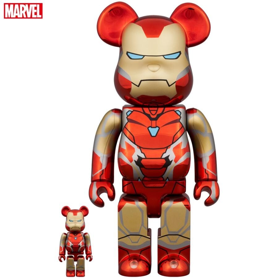 BE@RBRICK 100％ & 400％ IRON MAN MARK85 CHROME Ver. MEDICOM