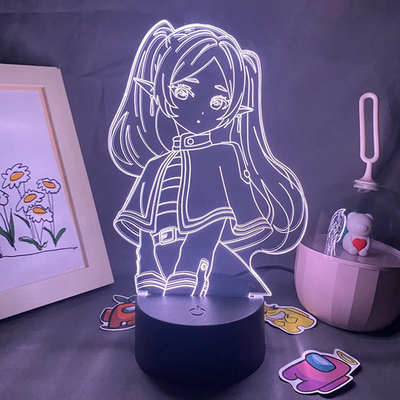 Anime Frieren 3D LED Night Lights Birthday Gift for Friend Kid Otaku Bedroom dec