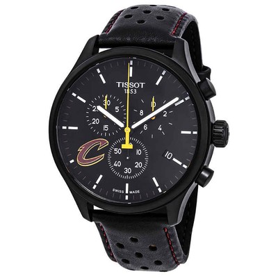 Pre-owned Tissot Nba Teams Special Cleveland Cavaliers Chronograph Black Dial Men's Watch