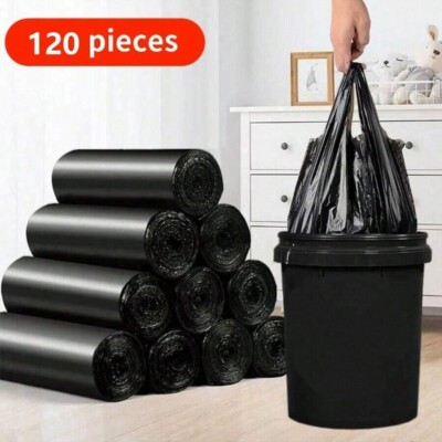 120 Pcs Garbage Bags Dotted Kitchen Bathroom Thickened Hand Trash Bags Bulk