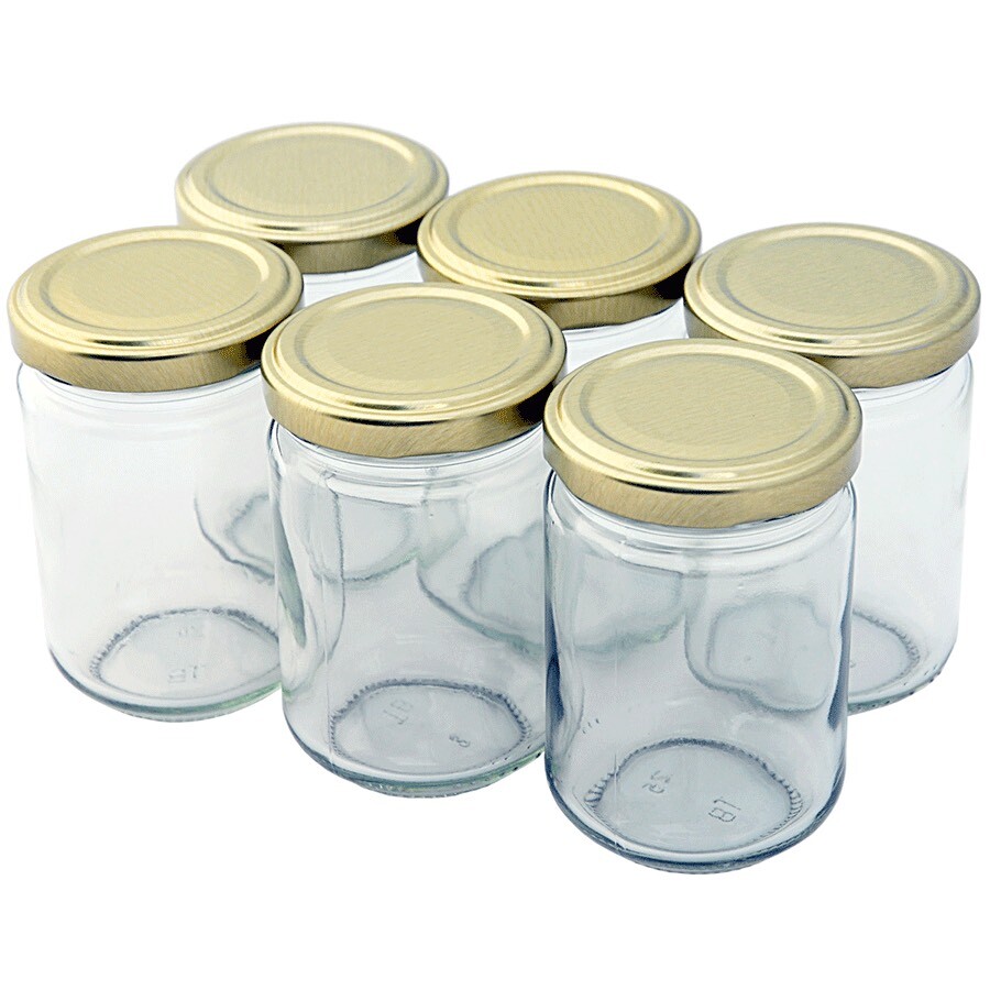 Boxes of clean jars for jam making + storage in St Albans