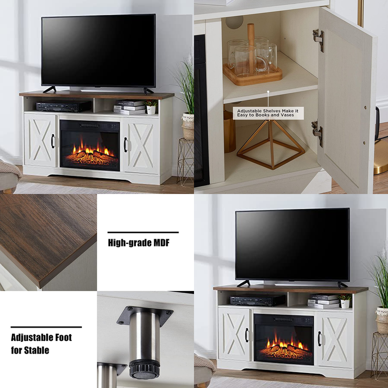 Sliding Barn Door Cabinet Storage Shelf