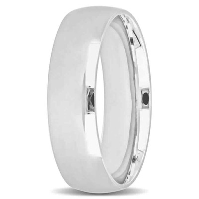 Pre-owned Amour Men's 6mm Finish Wedding Band In 14k White Gold