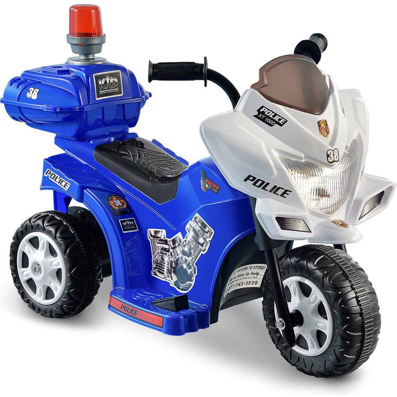 6V Ride On Police Motorcycle Toys For Toddlers 1-3 Battery Powered Electric Bike