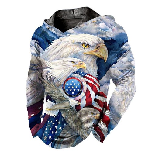 Sudadera Con Capucha Para Hombre Sudadera Capucha Águila USA Flag Suave Ligero
