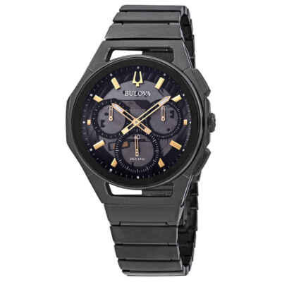 Мужские часы с хронографом Bulova Curv с темно-серым циферблатом 98A206