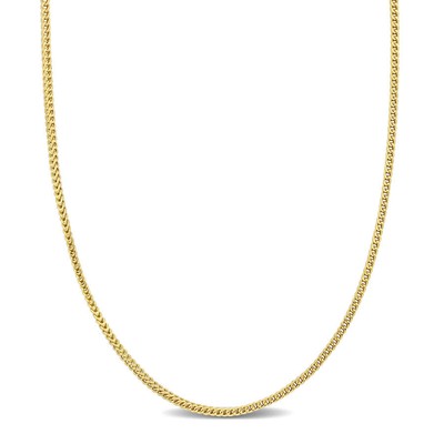 Pre-owned Amour 1.85mm Franco Link Chain Necklace In 10k Yellow Gold- 18 In In Multi