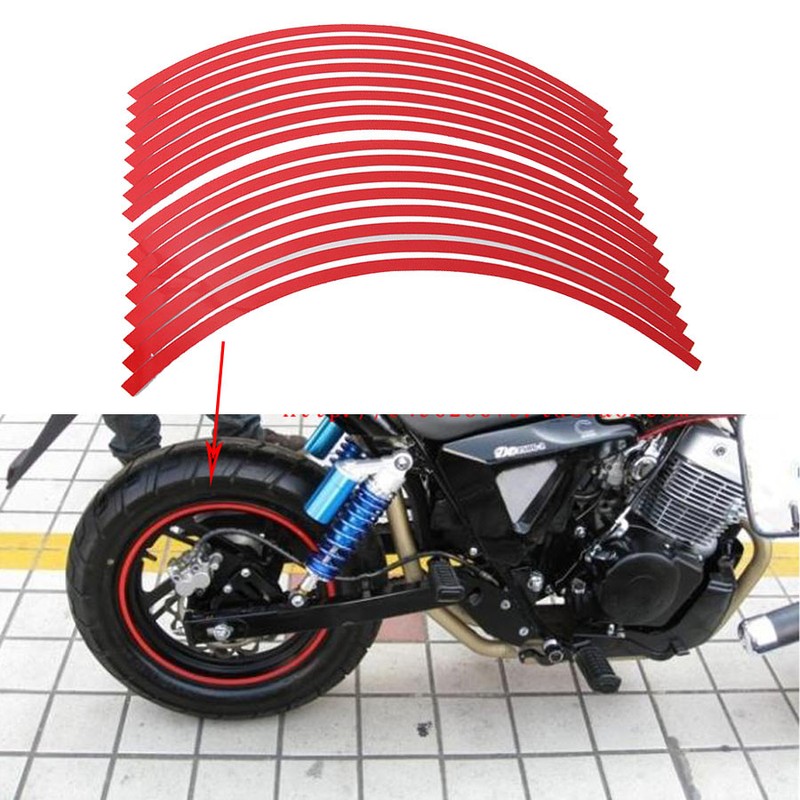 17''19'' Strip Reflective Motorcycle Car Rim Wheel Decal Tape Sticker